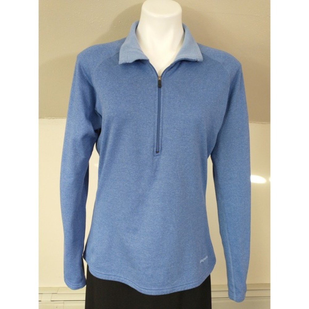 Patagonia R1 Polartec Regulator 1/4 Zip Pullover Blue‎ Grid Fleece Womens Large